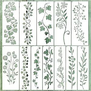 Vines Design Pattern, Floral Stencils For Walls, Leaf Painted Furniture, Vines Painted On Furniture, Painted Vines On Wood, Vine Painting On Wall, Drawing On Furniture, Painted Vines On Wall, Leaf Vine Drawing