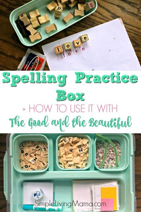 Take a peek inside our spelling practice box and see how we use it with The Good and the Beautiful's language arts curriculum! Home Word Art, Homeschool Spelling, Home Word, The Good And The Beautiful, Morning Basket, Spelling Test, Spelling Practice, Spelling Games, Spelling Activities