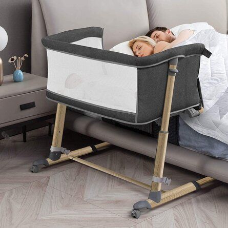 Baby Crib Designs, Baby Bedside Sleeper, Cradles And Bassinets, Rocking Bassinet, Bed Height, Birth Tips, Bedside Bassinet, Bedside Sleeper, Portable Bassinet