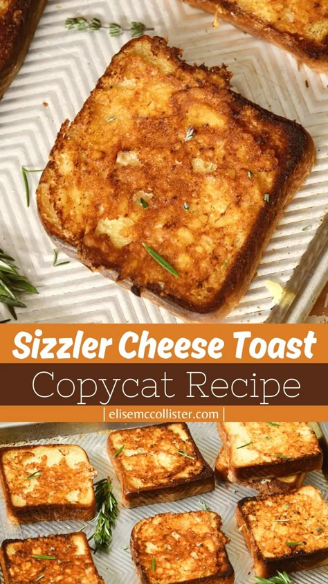 Sizzler Cheese Toast Copycat Recipe Clearmans Cheese Bread, Best Cheese Bread Recipe, Mini Cheese Sandwiches, Recipes Using White Bread, Recipes With Sandwich Bread, Texas Toast Ideas, Easy Cheese Sandwich Recipes, Recipes With White Bread, Cheese Toast In Oven