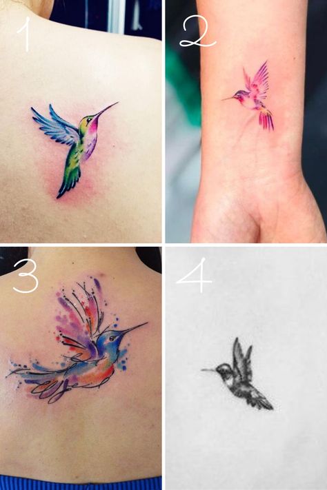 The Prettiest Hummingbird Tattoo Ideas - tattooglee Hummingbird Tattoo Watercolor, Small Hummingbird Tattoo, Hummingbird Tattoos, Cute Animal Tattoos, Tato Henna, Watercolor Hummingbird, Illustration Tattoo, Forearm Tattoo Women, Tatuaje A Color