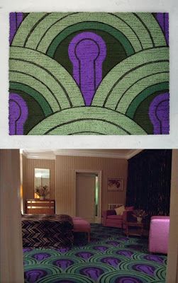 Room 237 decor. Love love love the carpet and furniture! The Shining Hallway, The Overlook Hotel The Shining, The Shining Bathroom, The Shining Room, The Shining Hotel Interior, The Shinning Carpet, Room 237, Overlook Hotel, Carpet Trends