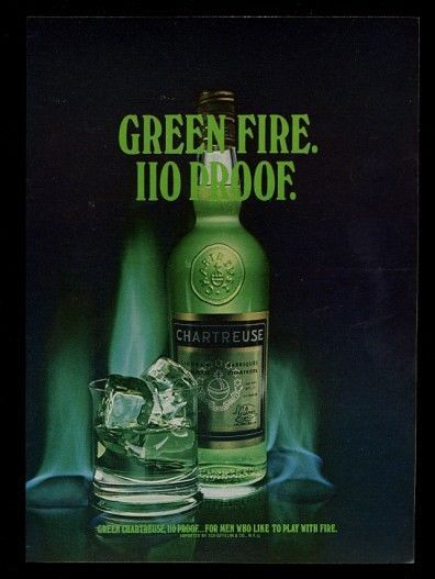 1972 Chartreuse 110 Proof Liqueur "Green Fire"  Ad | eBay Target Sign, Alcohol Branding, Liquor Ads, Kraken Rum, Alcohol Ads, Happy Hour Food, Vintage Alcohol, Green Chartreuse, Poetry Ideas