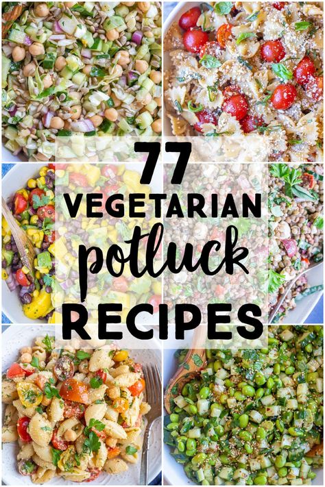 Vegetarian Potluck Recipes, Vegetarian Potluck, Easy Homemade Salsa Recipe, Balsamic Vegetables, Main Dish For Potluck, Vegetarian Pasta Salad, Easy Potluck Recipes, Vegan Potluck, Easy Potluck