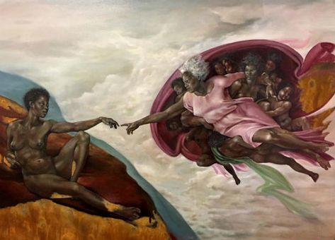 The Creation Of Adam, Black Arts, Classic Artwork, Afrocentric Art, Classic Paintings, Afro Art, Classical Art, Black Artists, American Artists