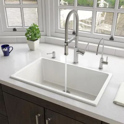 Corner Sink Kitchen Layout, Contemporary Kitchen Sinks, Drop In Kitchen Sink, White Kitchen Sink, Drop In Sink, Fireclay Sink, Farm Sink, Single Bowl Kitchen Sink, Sink Design