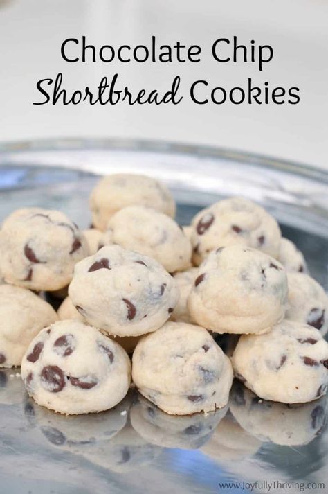 Shortbread Chocolate, Chocolate Chip Shortbread, Homemade Shortbread, Chocolate Chip Shortbread Cookies, Shortbread Cookie Recipe, Thumbprint Cookies, Chocolate Recipe, Recipes Christmas, Icing Sugar