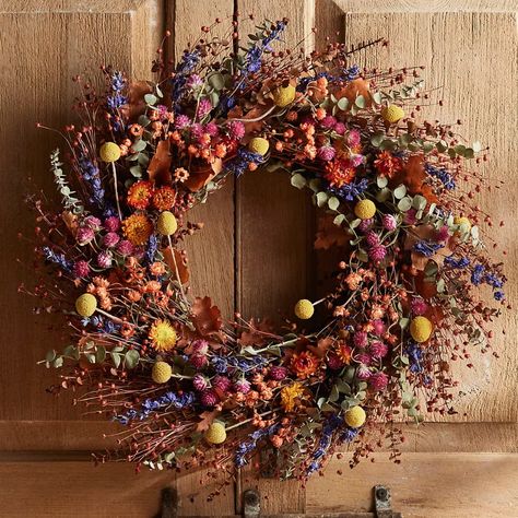 Preserved Flax, Daisy, Strawflower + Amaranthus Wreath Amaranthus Wreath, Traditional Wall Decor, Glass Pumpkins, Autumn Nature, Wreaths & Garlands, Hand Poured Candle, Fall Wreaths, Flower Wreath, Holiday Wreaths