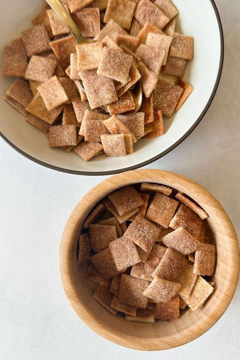 Homemade Cinnamon Toast Crunch - Feeding Tiny Bellies Homemade Cinnamon Toast, Cereal Recipes Homemade, Tiny Bellies, Mexican Spice, Homemade Cereal, Resepi Biskut, Sweet Potato Waffles, Dinner Vegetarian, Crunch Cereal