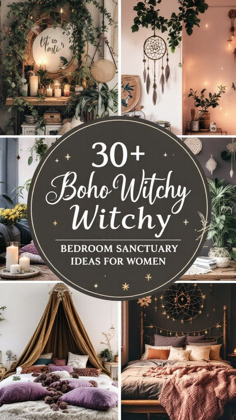 Create your dream boho witchy bedroom with these 30+ enchanting ideas! Blend earthy tones, mystical decor, and cozy textures to design a sanctuary that radiates magic and tranquility. From crystals and macramé to moon phases and incense, these decor tips will help you craft a space that feels like a magical retreat. Perfect for every modern mystic seeking comfort and style. 🔮🧘‍♀️ Macrame Room Ideas, Single Woman Home Decor Ideas, Cozy Boho Interior, Witchy Bedroom Ideas Cozy, Boho Vintage Bedroom Aesthetic, Budget Boho Decor, Sultry Boho Bedroom, Vintage Boho Bedroom Ideas, Calming Boho Bedroom