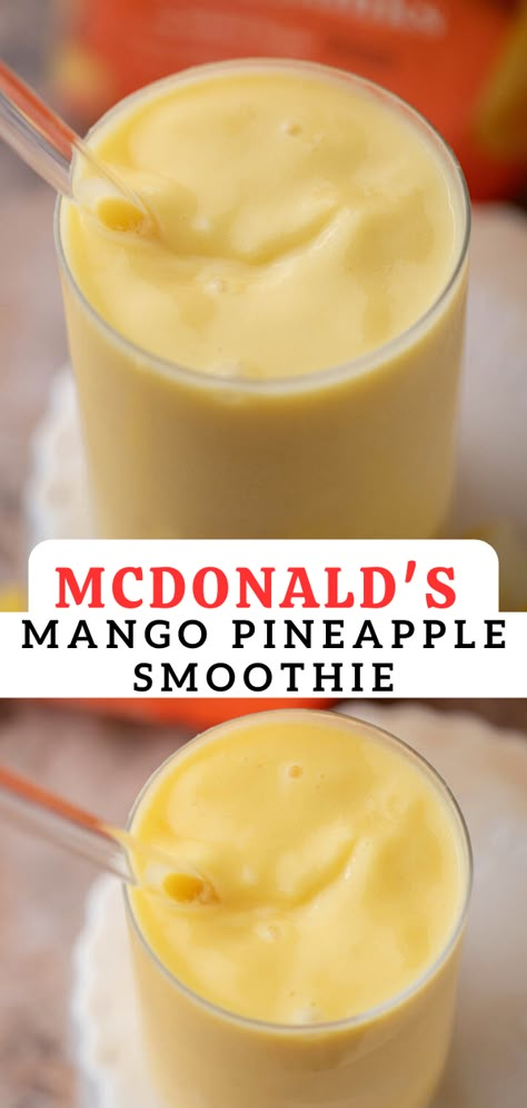 Mango Pineapple Smoothie Recipe, Pineapple Smoothie Healthy, Tropical Fruit Smoothie, Mango And Pineapple, Pineapple Smoothie Recipes, Lifestyle Of A Foodie, Mango Pineapple Smoothie, Mango Smoothie Recipes, Fruit Smoothie Recipes Healthy