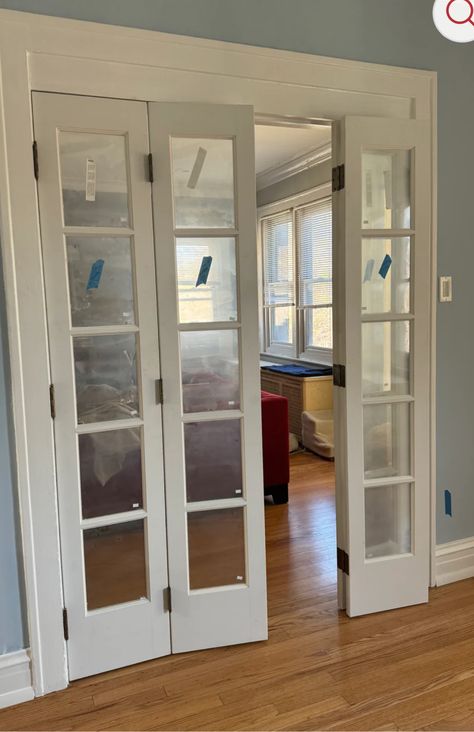 Indoor Sliding Glass French Doors, Study French Doors, Office Door Ideas Home, Painted Interior French Doors, Narrow French Doors Interior, French Bathroom Doors, Office Doors For Home, Modern French Door, French Sliding Doors