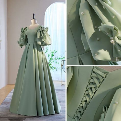 Green Satin Prom Dress, Cute Formal Dresses, Long Frock Designs, Simple Frocks, Modest Dresses Fashion, Simple Gowns, Chique Outfits, Modest Dresses Casual, Cute Dress Outfits