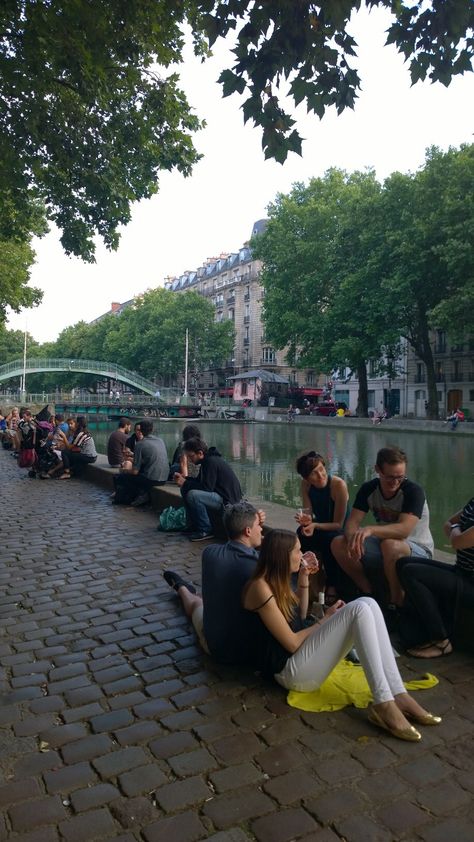 My Paris trip July 2014. Canal St Martin. Highly recommend this central but not too touristy part of Paris as the place to stay. Loving it here. Canal St Martin Paris, Vision Board Content, Paris Study Abroad, Humans Being Human, Canal St Martin, Paris Life, With Best Friend, Where To Live, Paris Summer