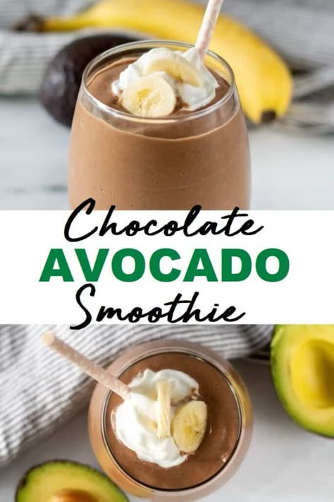 Chocolate Avocado Smoothie, Avocado Smoothie Recipe, Avocado Brownies, Dairy Free Smoothies, Avocado Chocolate Pudding, Sweet Smoothies, Chocolate Avocado, Avocado Chocolate, Protein Smoothie Recipes