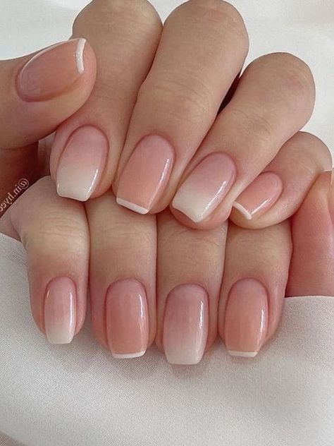 Nail Design Ombre, Nude Nail Design, Nude Nails With Glitter, Old Money Nails, Pink And White Nails, K Nails, Neutral Nail Polish, Money Nails, White Tip Nails