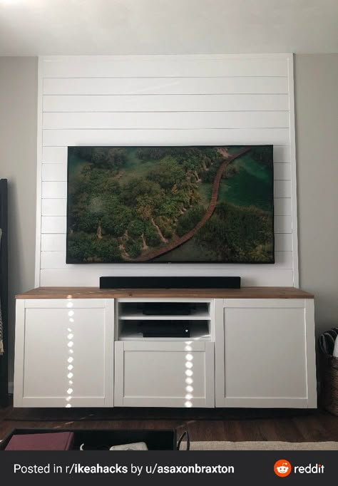 Accent Wall Behind Tv Stand, Shiplap Tv Accent Wall Living Room, Vertical Shiplap Behind Tv, Shiplap Behind Tv Living Room, Vertical Shiplap Tv Wall, Shiplap Wall Behind Tv, Shiplap Behind Tv, Shiplap Tv Wall, Cabinet Wall Design