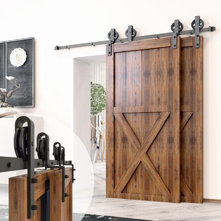 Bypass Barn Door Hardware, Bypass Barn Door, Barn Door Ideas, Laundry Room Doors, Interior Sliding Barn Doors, Barn Door Designs, Diy Barn, Double Barn Doors, Sliding Barn Doors