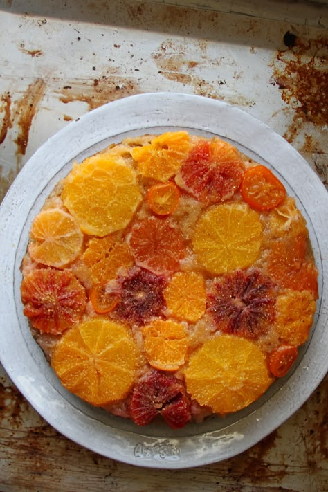 Upside Down Citrus Cake, Blood Orange Upside Down Cake, Upside Down Recipes, Orange Breakfast Cake, Winter Citrus Cake, Candied Orange Cake, Upside Down Tangerine Cake, Orange Upside Down Cake Recipes, Winter Citrus Desserts