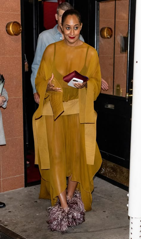 Mustard Yellow Maxi Dress, Traci Ellis Ross, Tracey Ellis Ross, Tracee Ellis Ross Style, Tracey Ellis, Tracee Ellis Ross Fashion, Solange Knowles Style, Party In New York, Icons Party