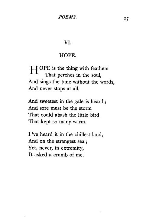 Hope Is A Thing With Feathers Poem, Hope Poems Inspiration, Hope Is The Thing With Feathers Art, Poems About Hope Poetry, Hope Is A Thing With Feathers, Hope Is The Thing With Feathers Tattoo, Poems On Hope, Quiet Poems, Hopeful Poems