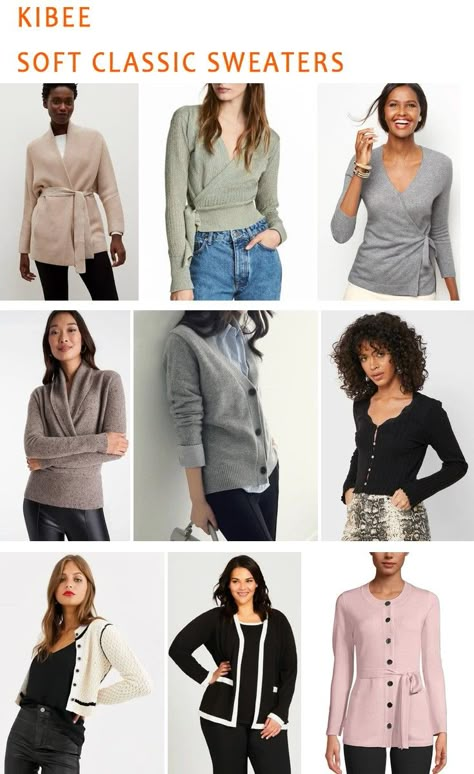 Soft Classic Accessories, Soft Classic Autumn Outfits, Soft Classic Sweater, Soft Classic Soft Summer, Soft Classic Tops, Soft Natural Kibbe Winter, Kibbe Soft Classic Outfit Ideas, Soft Classic Capsule Wardrobe, Soft Natural Shoes