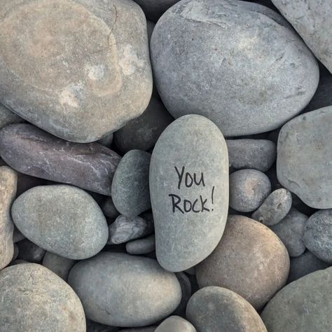 #wordsofencouragement❤ #yourock #affirmationrocks #complimentsomeone #riverrocks #kindnessrock Rock Solid, You Rock, Quick Saves