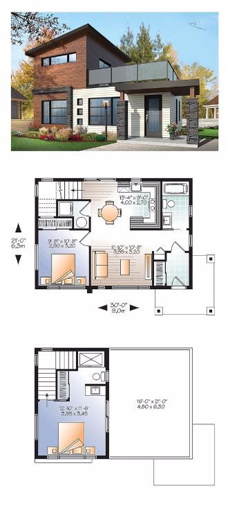 If you're worried about building a tiny home that feels a bit too cramped, you should consider an open concept design! It's a chic, modern style, and a great way to offer a continuous, uninterrupted flow all throughout your home. Sims House Ideas, Green Floor, Sims 4 House Plans, Container Architecture, Modern Style House Plans, Casas The Sims 4, Sims Houses, Sims Builds, Sims House Plans