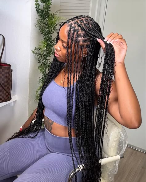 Small Knotless, Big Box Braids Hairstyles, Girl Braided Hairstyles, Goddess Braids Hairstyles, Hairstyles Pictures, Cute Braided Hairstyles, Box Braids Hairstyles For Black Women, Cute Box Braids Hairstyles, Braided Cornrow Hairstyles