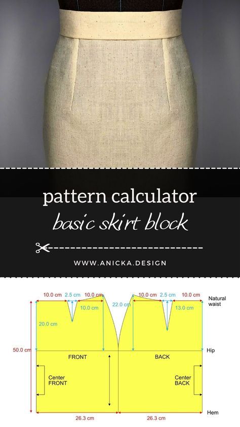 Use this simple and user-friendly basic skirt block pattern calculator and gain the dimensions of the sewing pattern based on your personal body measurements. No math is required and step-by-step pattern drafting instructions are included. The calculator has to modes: centimetres and inches. To learn more, visit my website. Skirt Block Pattern, Basic Skirt Pattern, Pattern Drafting Bodice, Simple Sewing Patterns, Sewing Skirt, Skirt Pattern Easy, Pattern Making Tutorial, Pattern Drafting Tutorials, Sewing Patterns Skirt