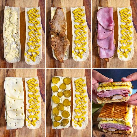 Cuban Sandwich Recipe (Cubano Sandwich) - Chili Pepper Madness Sandwich Cubano, Cuban Sandwich Recipe, Cubano Sandwich, Sandwhich Recipes, Pulled Pork Leftovers, Salt Pork, Pork Roast Recipes, Open Faced Sandwich, Cuban Sandwich