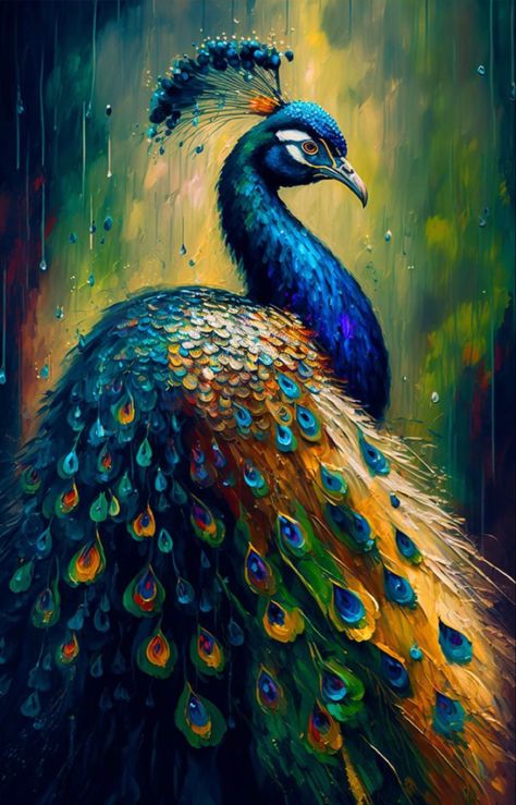 Beautiful Peacock Paintings, Wall Peacock Painting, Peacock Art Work, Acrylic Peacock Painting, Painting Ideas Peacock, Peacock Painting On Canvas Acrylics, Peacock Art Drawing, Peacock Art Painting, Peacock Painting Acrylic