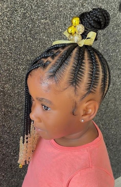 Kid Back To School Hairstyles, Little Black Girls Hairstyle Ideas, Simple Girl Hairstyles Kids Black, Kid Girl Hairstyles Black, Black Girls Hairstyles For Toddlers, Back To School Hairstyles For Kids Black, Toddler Graduation Hairstyles, Black Lil Girl Hairstyles, Natural Braid Styles For Little Black Girls Kids