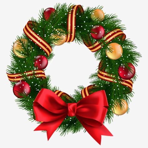 Ribbon Wreath Christmas, Red Garland, Christmas Advent Wreath, Green Xmas, Wreath Illustration, Garland Christmas, Xmas Wreaths, Black Christmas, Christmas Ribbon