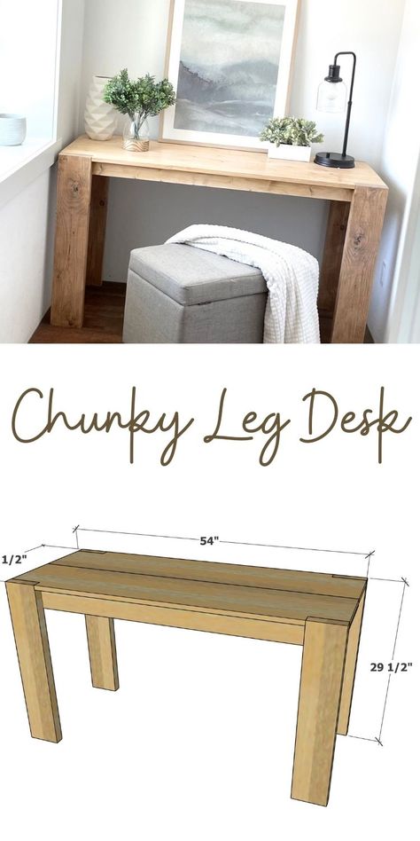 Wood Desk Plans, How To Build A Desk, Homemade Desk, Build Your Own Desk, Diy Wood Desk, Diy Office Desk, Diy Desk Plans, Boho Bedroom Furniture, Diy Pallet Bed