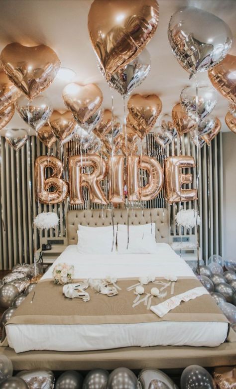 Wedding Suite Decorations, Bridal Party Balloons, Bride’s Room Decoration, Bride To Be Room Decoration, Room Bride Decor, Bridal Shower Hotel Room Decor, Hotel Bachelorette Party Ideas, Bridal Hotel Room Decor, Bride Suite Decor