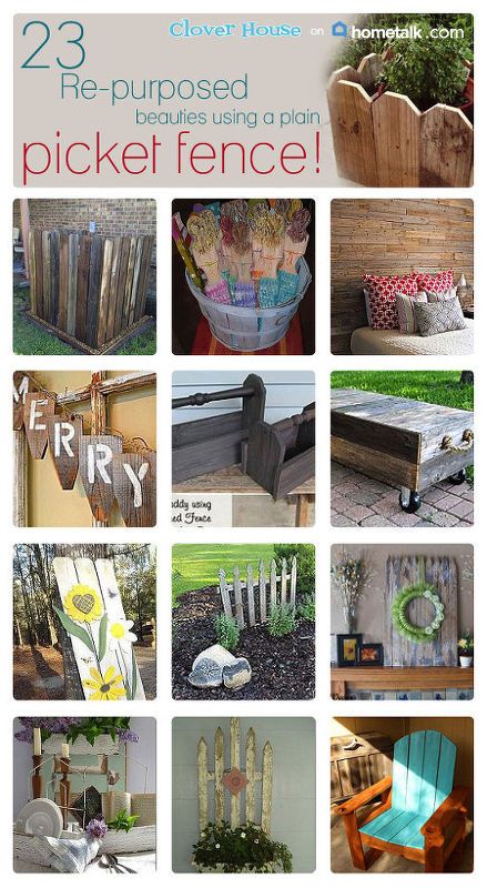 23 picket fence projects, diy, fences, how to, outdoor living, repurposing upcycling Picket Fence Decor, Picket Fence Crafts, Old Fence Boards, Repurposed Projects, Wooden Fence Posts, Fence Picket, Fence Pickets, Fence Boards, Pallet Fence