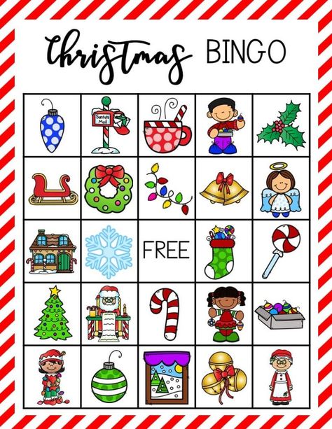 Fun Christmas Party Game, Free Christmas Bingo Cards Printable, Christmas Bingo Cards Free Printable, Holiday Bingo Printable Free, Christmas Kids Games Party Ideas, Free Christmas Bingo Printable, Free Christmas Activities For Kids, Printable Bingo Cards Free, Christmas Bingo Printable Free