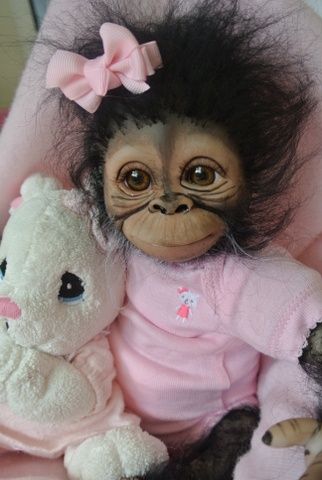 OOAK Reborn monkey orangutan baby Girl Reborn Monkey, Monkey Cute, Pet Anime, Pet Funny, Poster Animal, Funny Monkey, Funny Tiktok