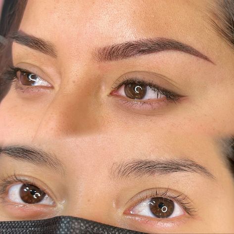 Combo Brows Microblading, Powder Brows Permanent, Powdered Brows, Pmu Eyebrows, Brows Shaping, Brow Shapes, Permanent Brows, Powder Eyebrows, Ombre Powder Brows