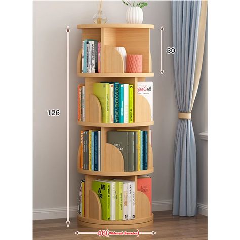 Four-Layer Floor Shelf 360°Rotating Bookshelf Children's Picture Book Rack Multi-Color Optional _ - AliExpress Mobile Kids Toys Organization, Toys Organization Ideas, Toys Organization, Rotating Bookshelf, Modern Home Living Room, Bookshelf Modern, Revolving Bookcase, Creative Bookshelves, Wooden Bookshelf