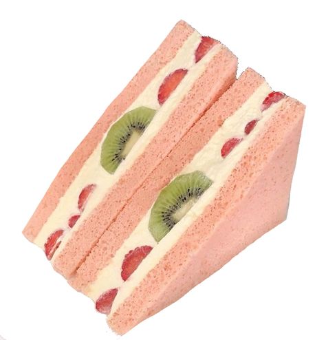 Japanese Fruit Sandwich Recipe, Fruit Sandwich, 귀여운 음식 그림, Food Bakery, Sandwich Cake, Pink Foods, Think Food, A Piece Of Cake, Japanese Snacks