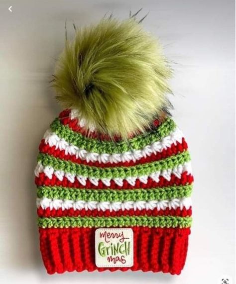 Grinch Beanie Crochet, Grinch Crochet Hat, Crochet Grinch Hat, Grinch Beanie, Christmas Crochet Hat, Christmas Crochet Hats, Christmas Beanies, Crochet Christmas Hat, Grinch Hat