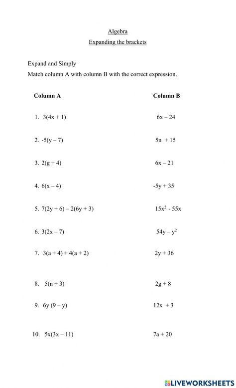 Algebraic Expressions Worksheet, Equivalent Expressions, Simplifying Algebraic Expressions, Letter B Worksheets, Simplifying Expressions, Cursive Practice, Cursive Writing Worksheets, Alphabet Kindergarten, Algebra Worksheets