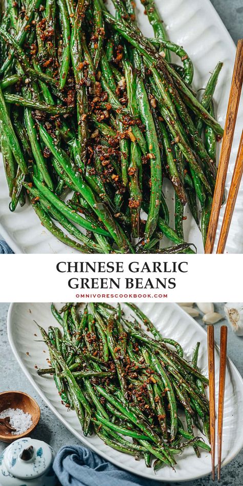 Green Beans Asian Style, Asian Green Bean Recipes, Chinese Green Bean Recipes, Chinese Garlic Green Beans, Dry Fried Green Beans, Asian Potluck, String Bean Recipes, Chinese Green Beans, Asian Green Beans