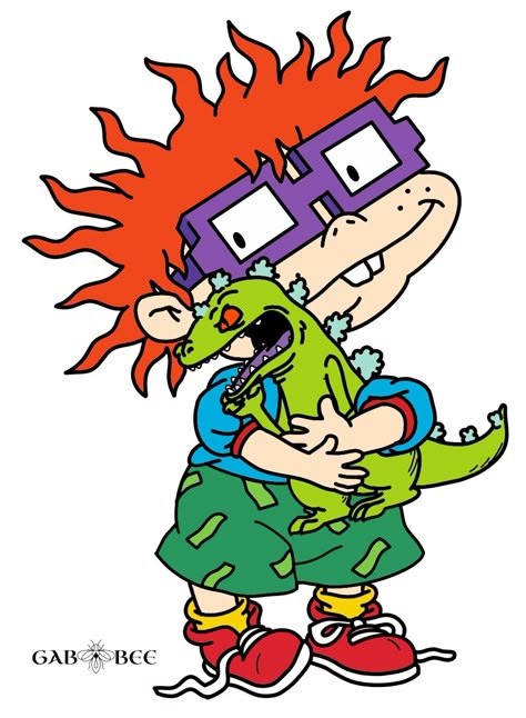 1990s Cartoon Characters, Chuckie Finster Tattoo, 80s Cartoon Characters Drawings, Rugrats Tattoo Ideas, Chucky From Rugrats, Rugrats Tattoo, Rugrats Svg, Chuckie Rugrats, Reptar Rugrats