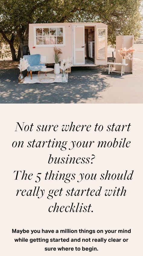 Camper Business Ideas, Mobile Spa Trailer, Mobile Beauty Salon Truck, Mobile Waxing Service, Mobile Salon Trailers, Small Trailer Business Ideas, Mobile Bar Checklist, Mobile Beauty Salon Ideas, Esthetician Pop Up Shop