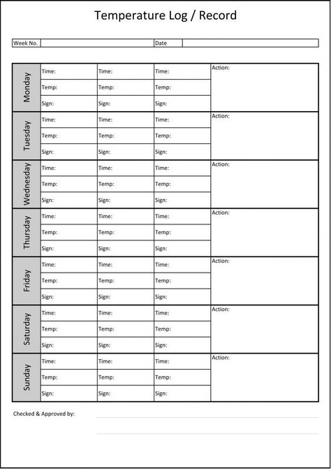 Temperature Log Book 1 Year A4 (Single) Hillcroft For Refrigerator Temperature Log Template Break Up Poems, Restaurant Organization, Temperature Chart, Refrigerator Temperature, Business Printables, Home Binder, Small Business Organization, Food Log, Log Book