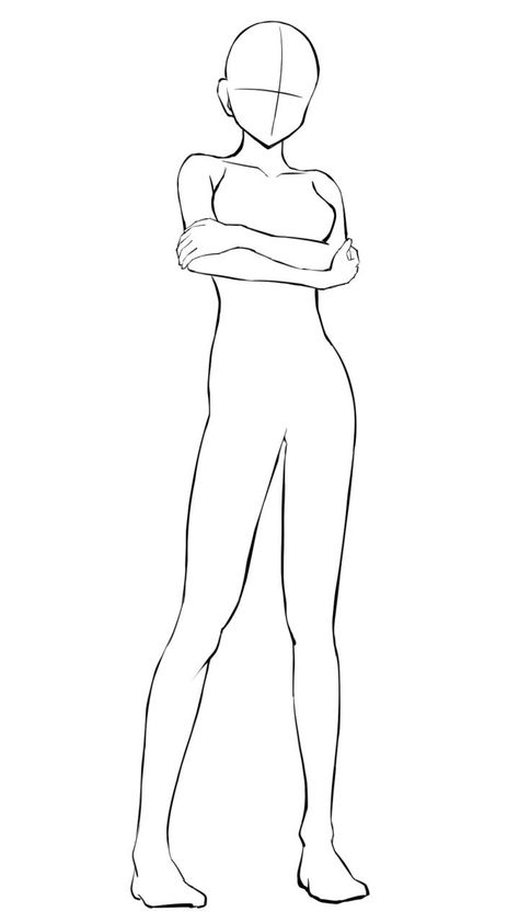 Anime Body Outline Poses, Oc Template Base Drawing Female, Female Pose Reference Drawing Shy, Pose Sketches Reference Female, Oc Body Base Female Pose, Female Pose Reference Drawing Standing Straight, Female Drawing Base Standing, Female Base Reference, Drawing Body Poses Female