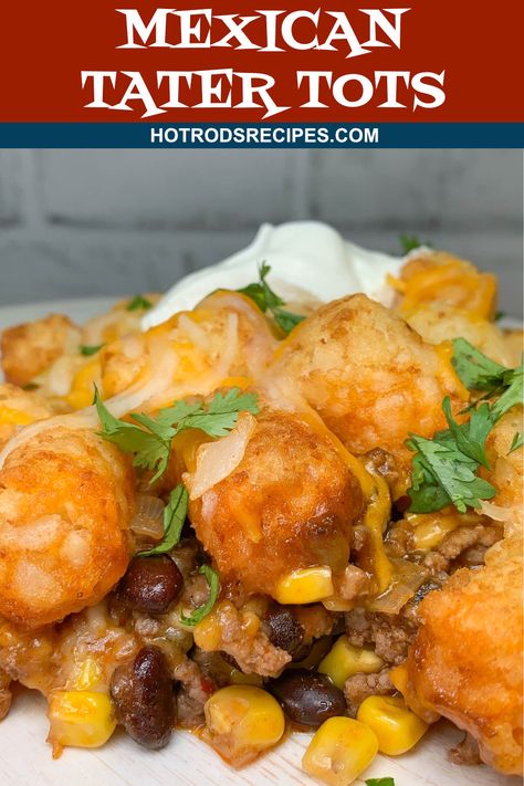 Mexican Tater Tot Casserole, Gourmet Mac And Cheese, Chili Instant Pot, Mexican Casseroles, Bean And Cheese Burrito, Cheese Burrito, Asian Steak Bites, Tater Tot Casserole Recipe, Asian Steak